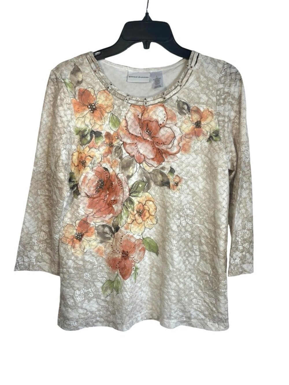 Alfred Dunner Top Small Fall Colors Embellished